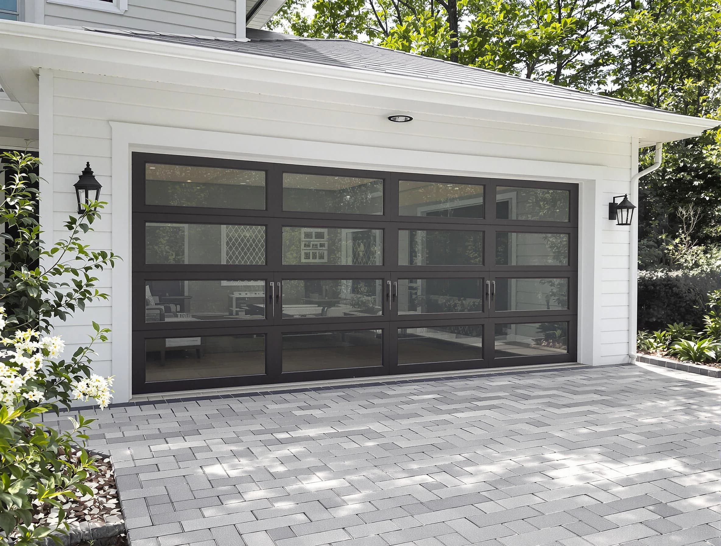 Clay Garage Door Repair design specialist presenting custom garage door options to Clay homeowner