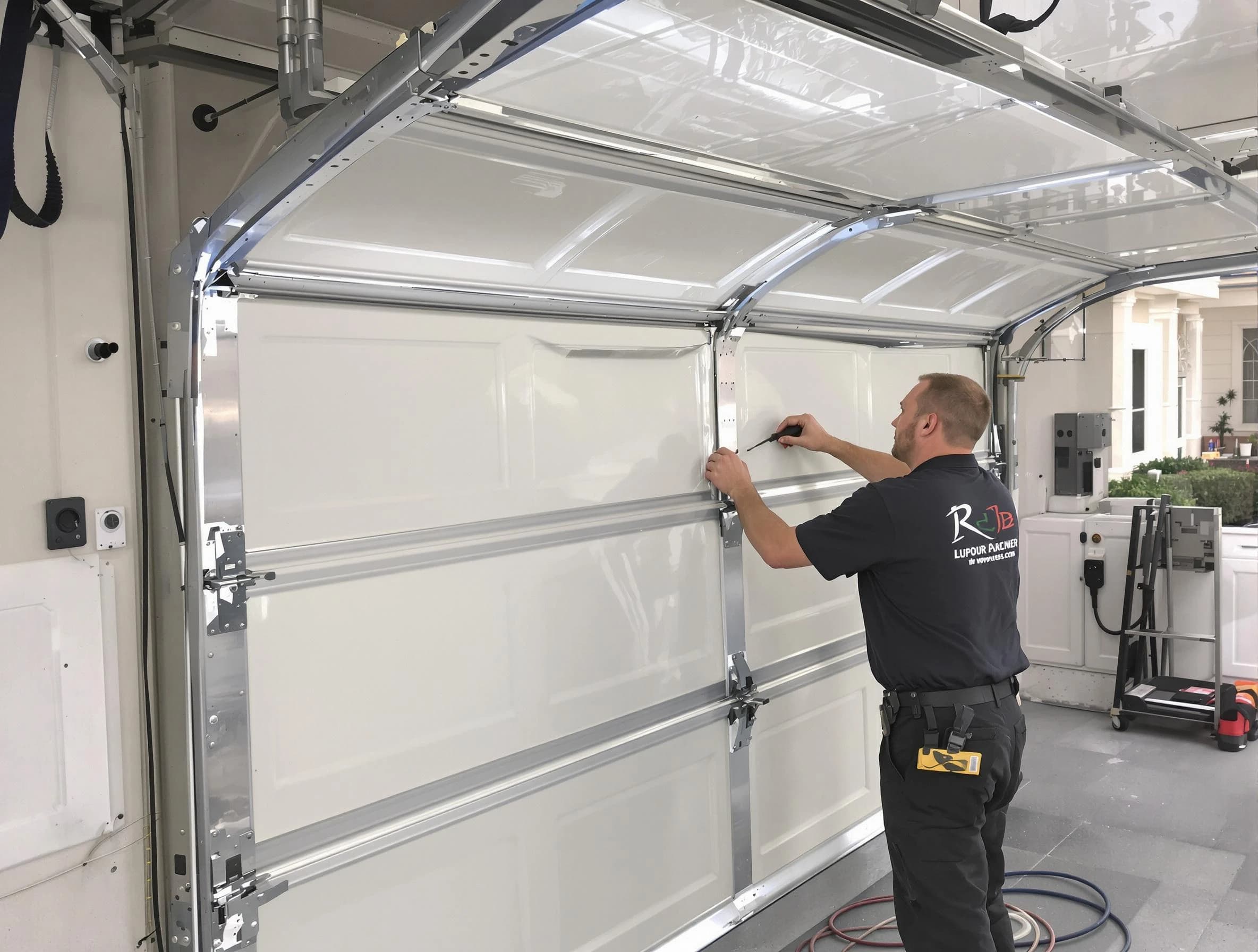 Clay Garage Door Repair professional performing panel repair in Clay