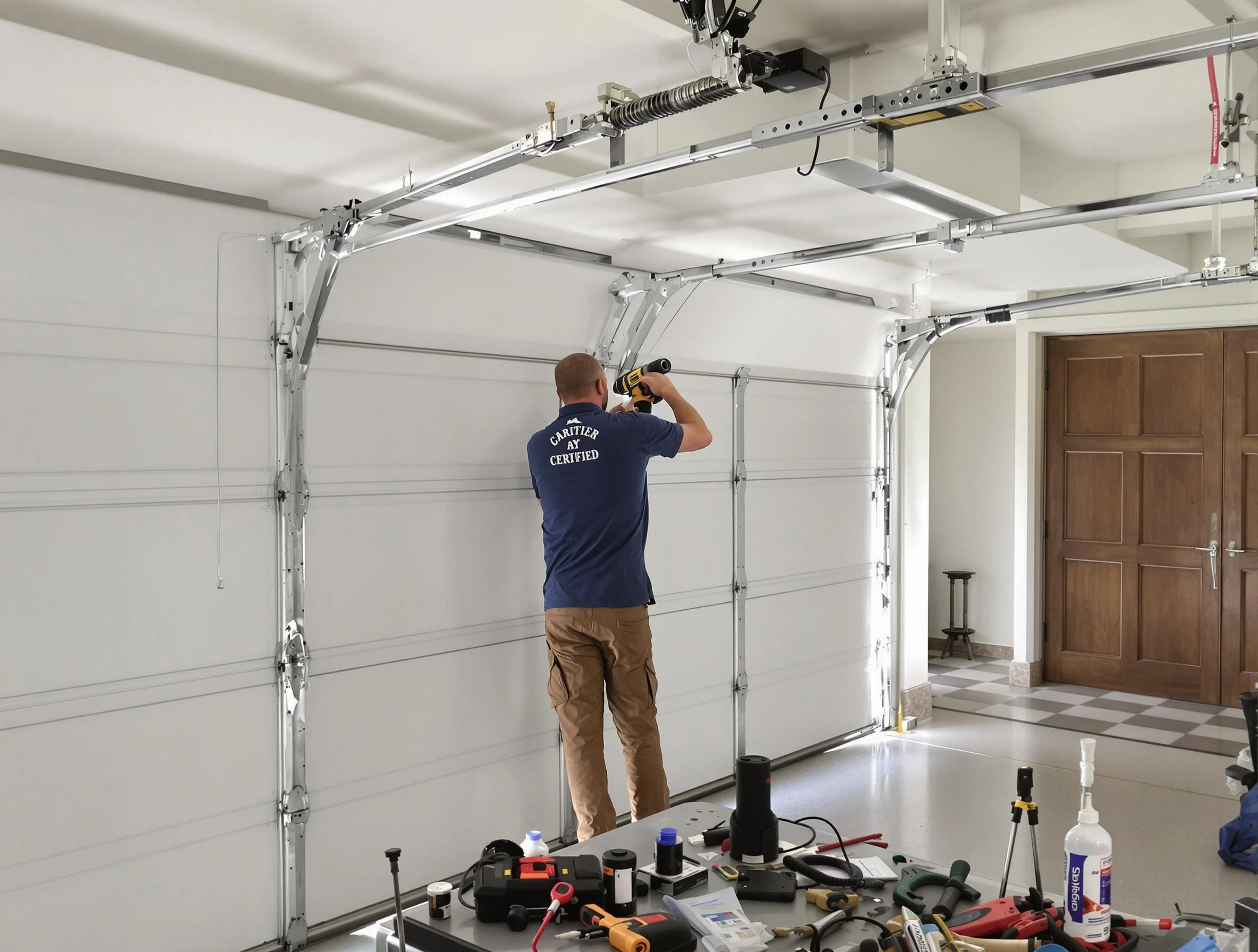 Clay Garage Door Repair certified technician performing precision garage door repair in Clay