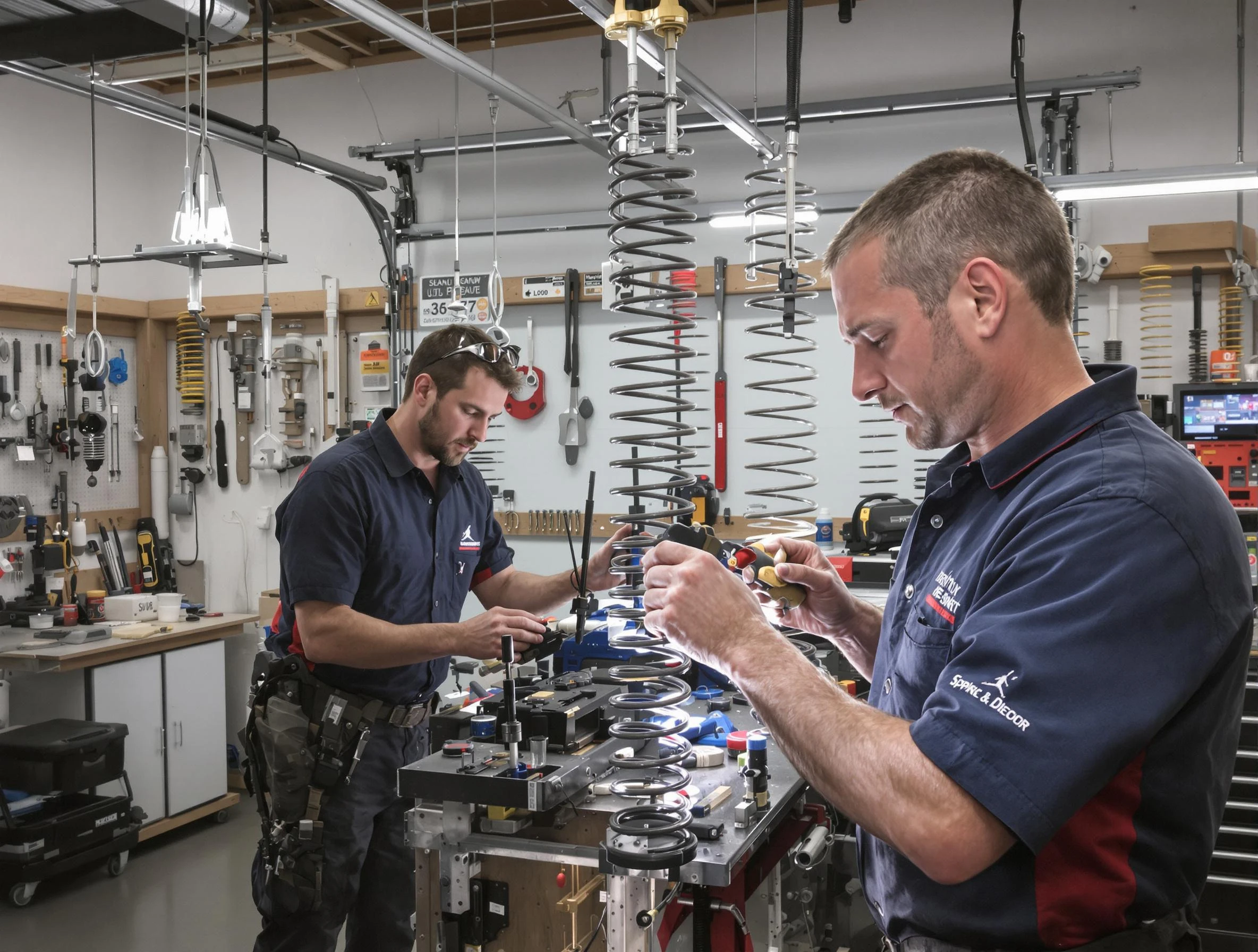 Garage door spring repair service by Clay Garage Door Repair in Clay